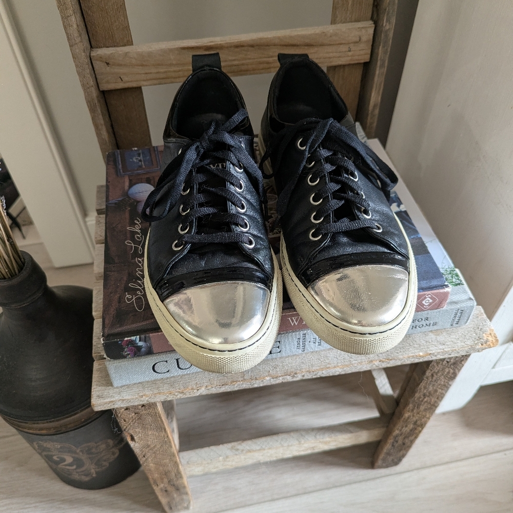 Lanvin Paris Black and Silver Women's Sneakers